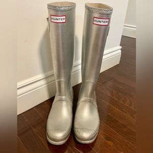 Chrome Silver Hunter Rain Boots